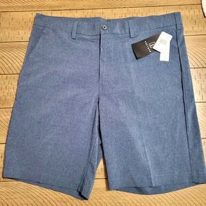 NWT PGA Tour Mens 34 Blue Comfort Waist Performance Shorts UPF Golf Tennis